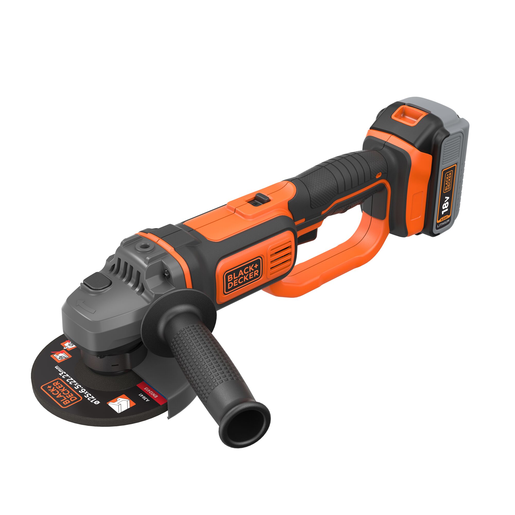 18V Cordless Angle Grinder With 4.0Ah Battery, Charger and