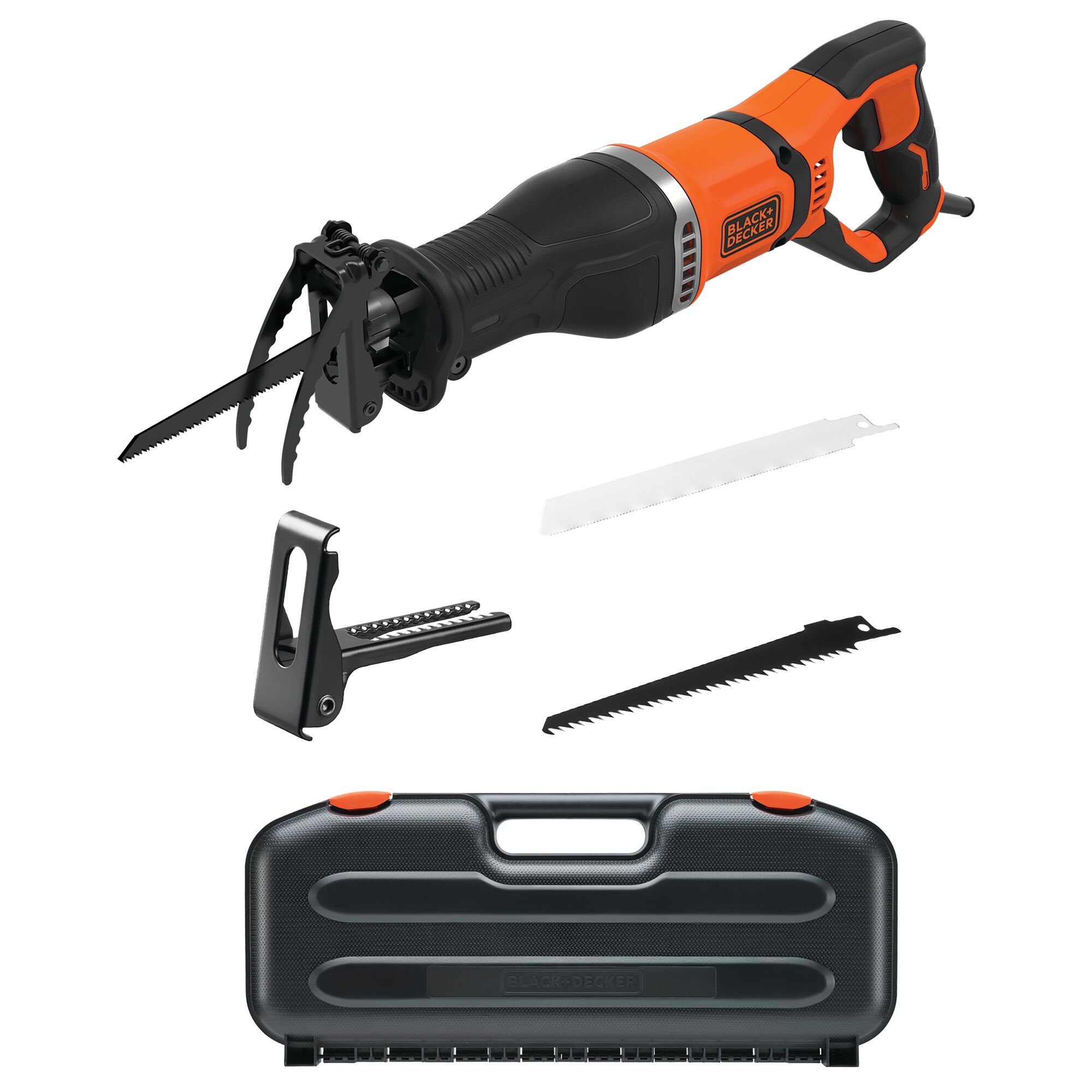 750W Corded Reciprocating Saw with Branch Holder and 2x Blades in