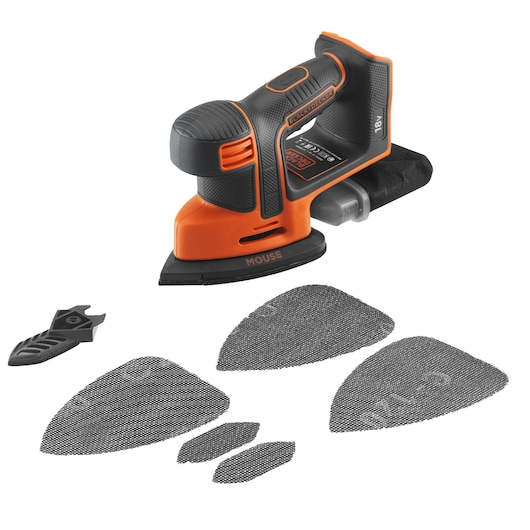 18V 1.5Ah Cordless Mouse® Detail Sander With 5 Accessories