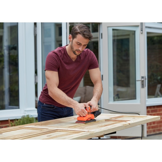 150W 1/3 Sheet Finishing Sander With a Sanding sheet