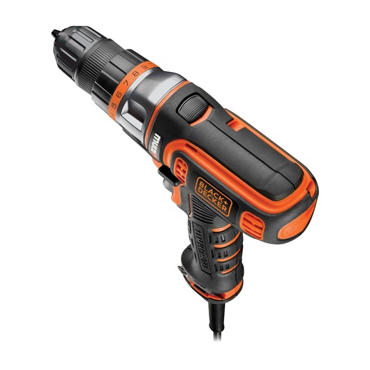 300W corded Multievo™ multi-tool with Drill Driver head and Double ended screwdriver bit in a Kitbox