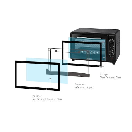 45L Toaster Oven with Double Glass and Rotisserie