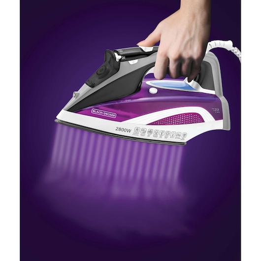 2800W Digital Steam Iron with Auto Shutoff and Anodized Soleplate