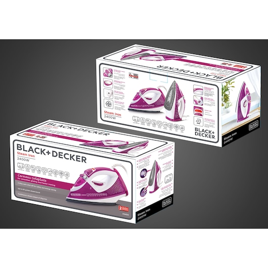 2400W MPP+ Steam Iron with Auto Shutoff and Ceramic Soleplate