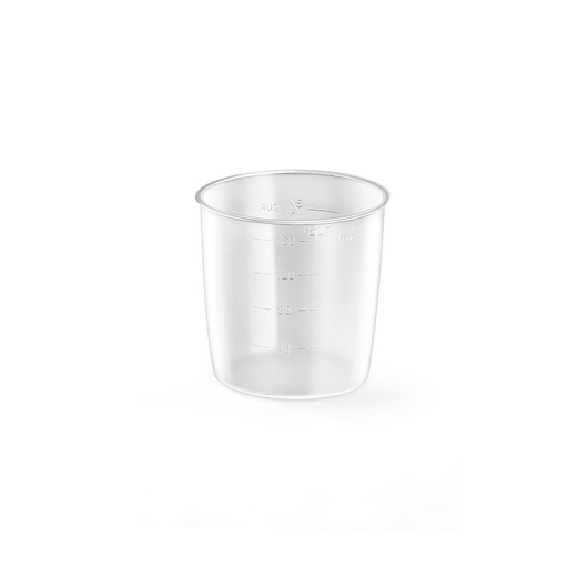 BLACK+DECKER PCP1010 transparent plastic measuring cup with measurement markings, front angle on white background.